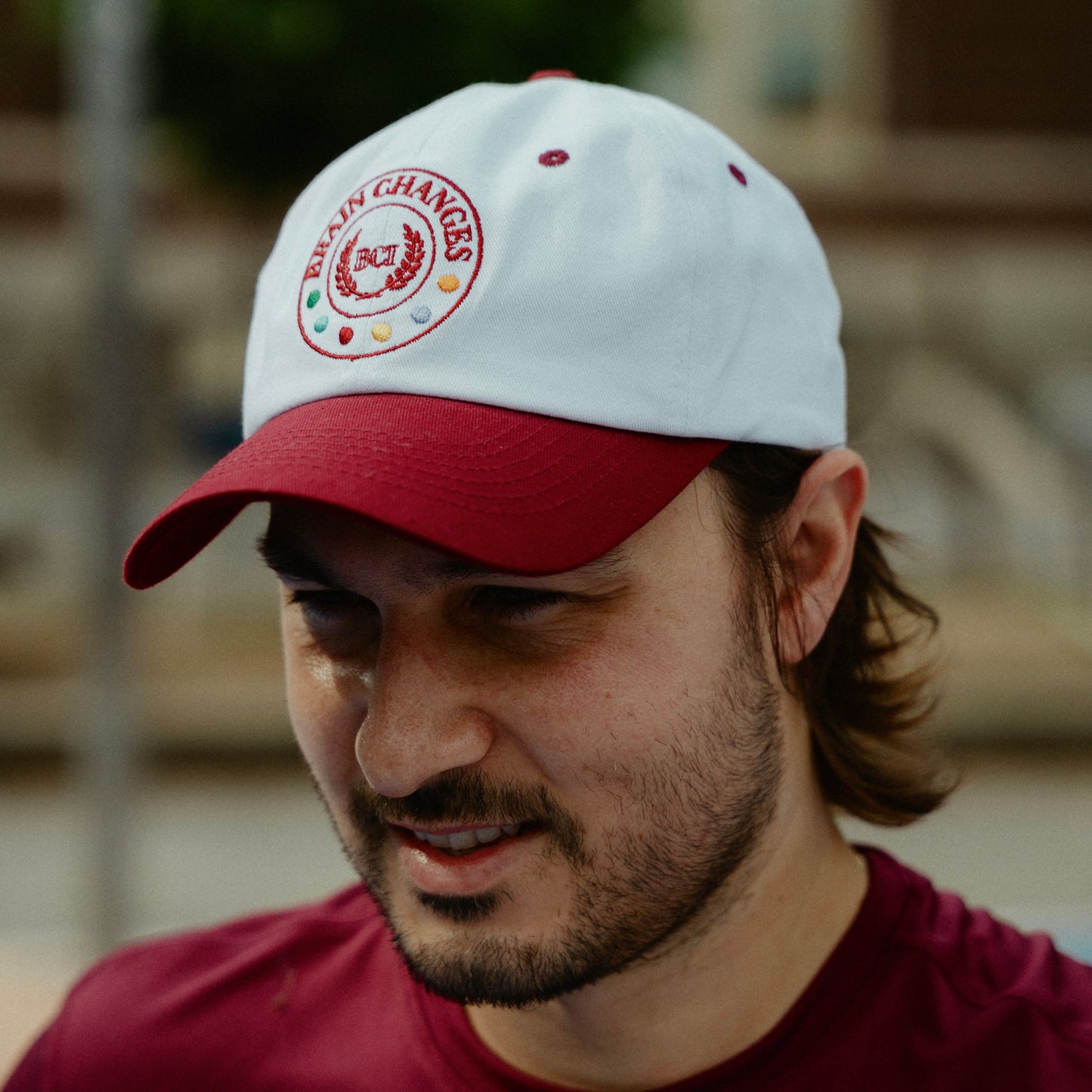 WHITE & MAROON HAT